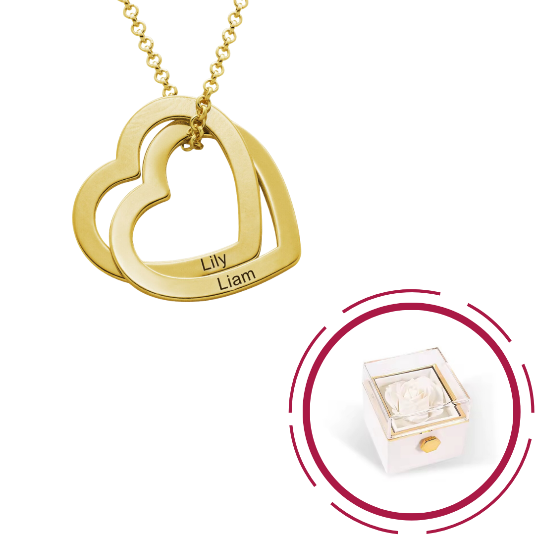 Engraved Intertwined Hearts Necklace