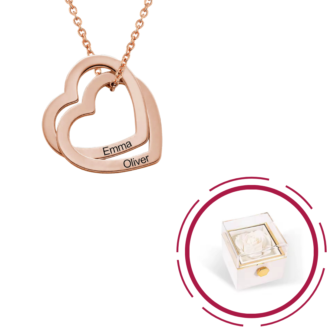Engraved Intertwined Hearts Necklace