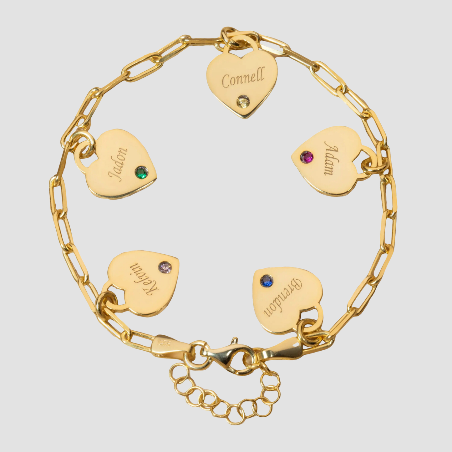 Handmade Birthstone Charm Bracelet