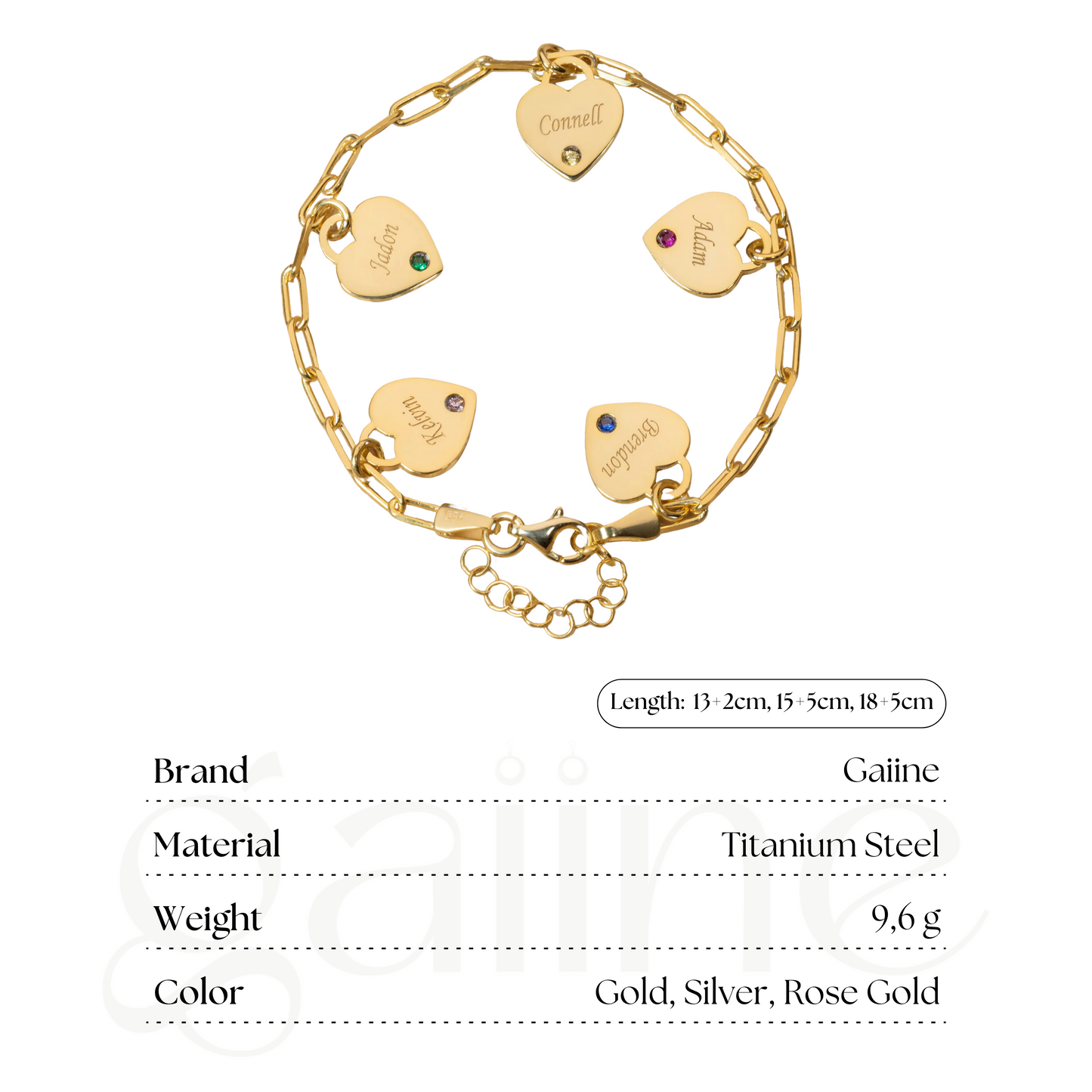 Handmade Birthstone Charm Bracelet