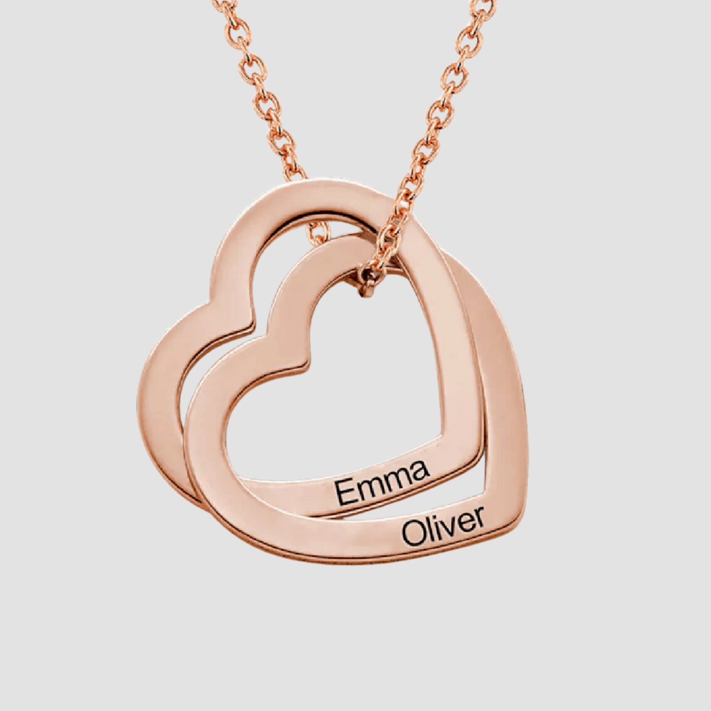 Engraved Intertwined Hearts Necklace