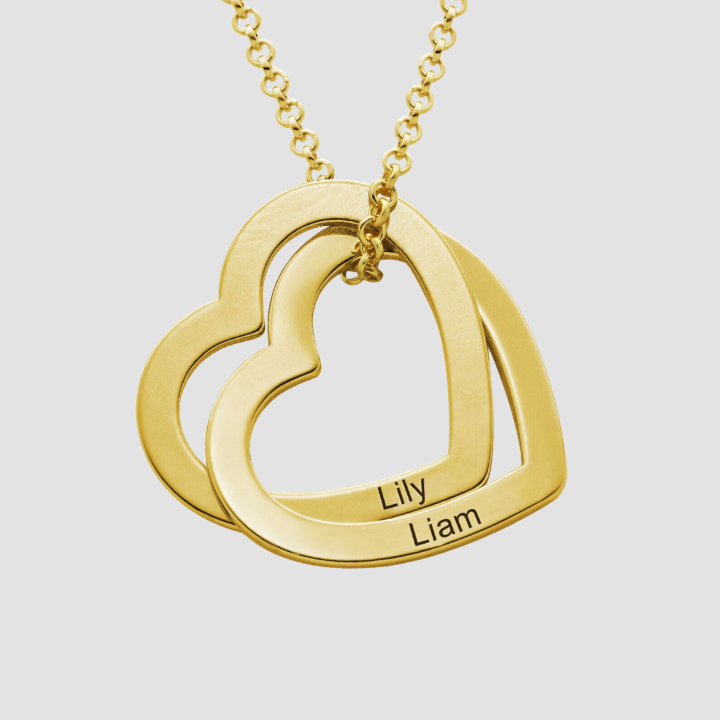 Engraved Intertwined Hearts Necklace