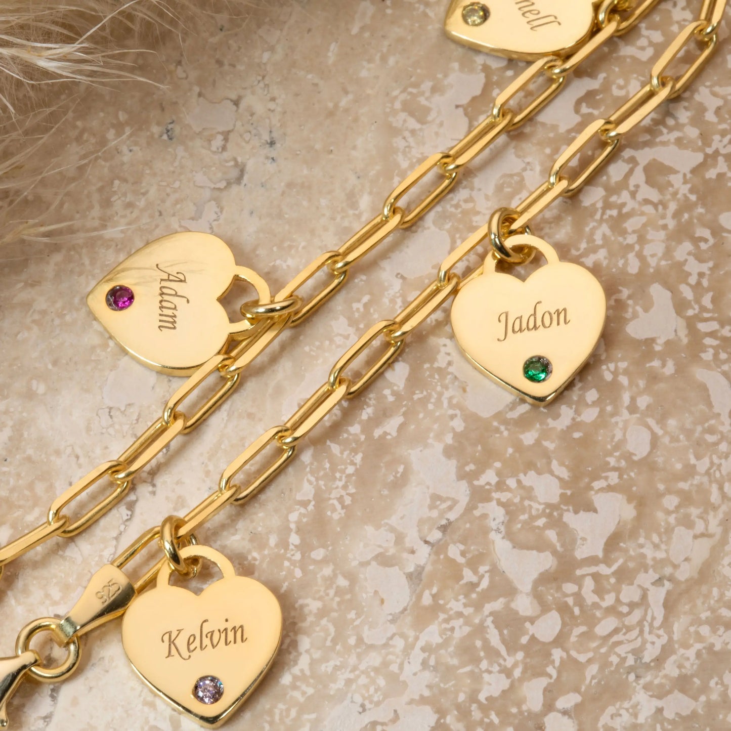 Handmade Birthstone Charm Bracelet