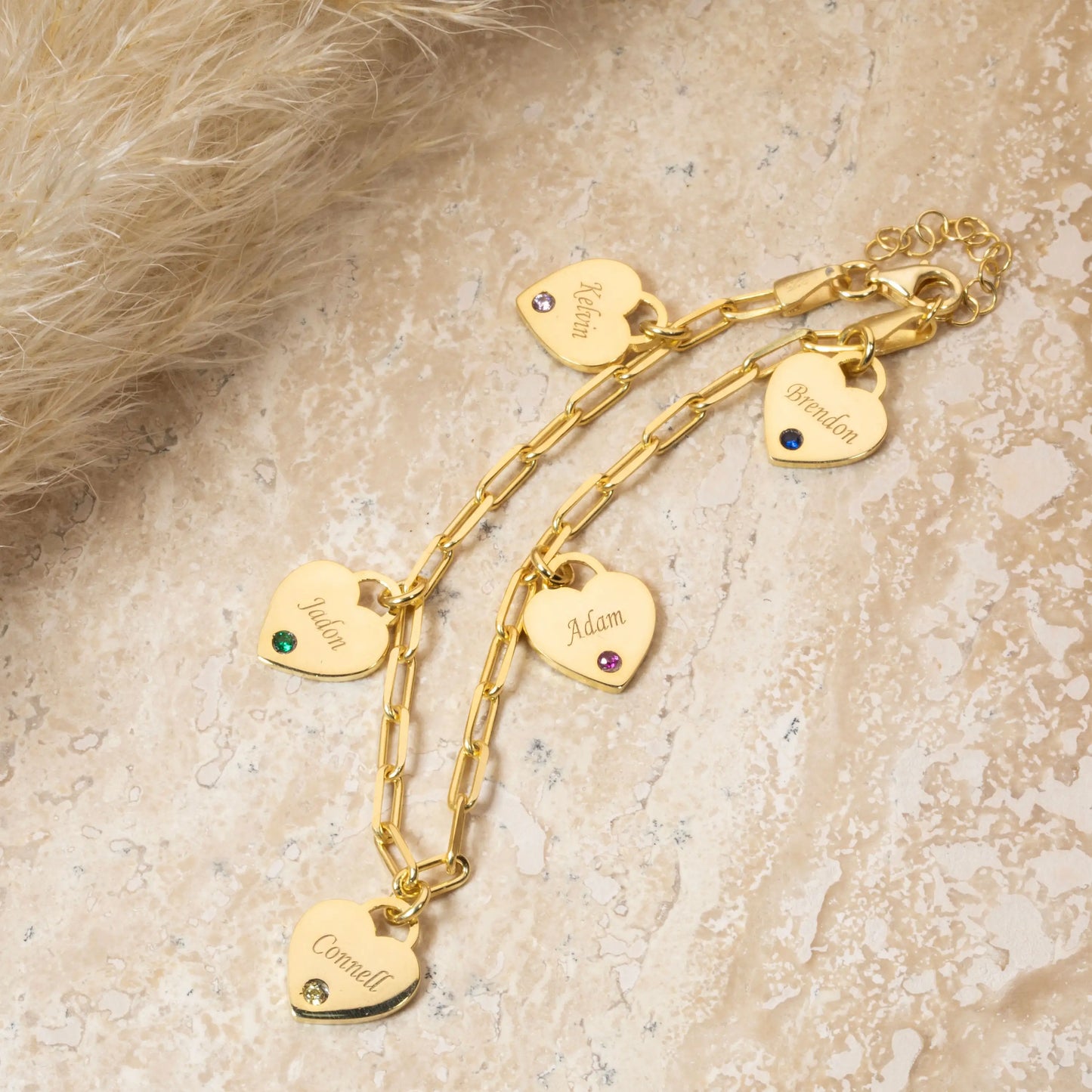 Handmade Birthstone Charm Bracelet