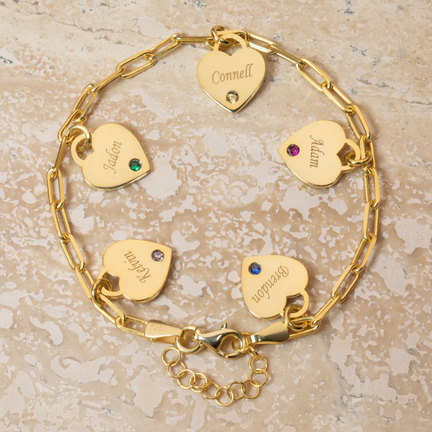 Handmade Birthstone Charm Bracelet