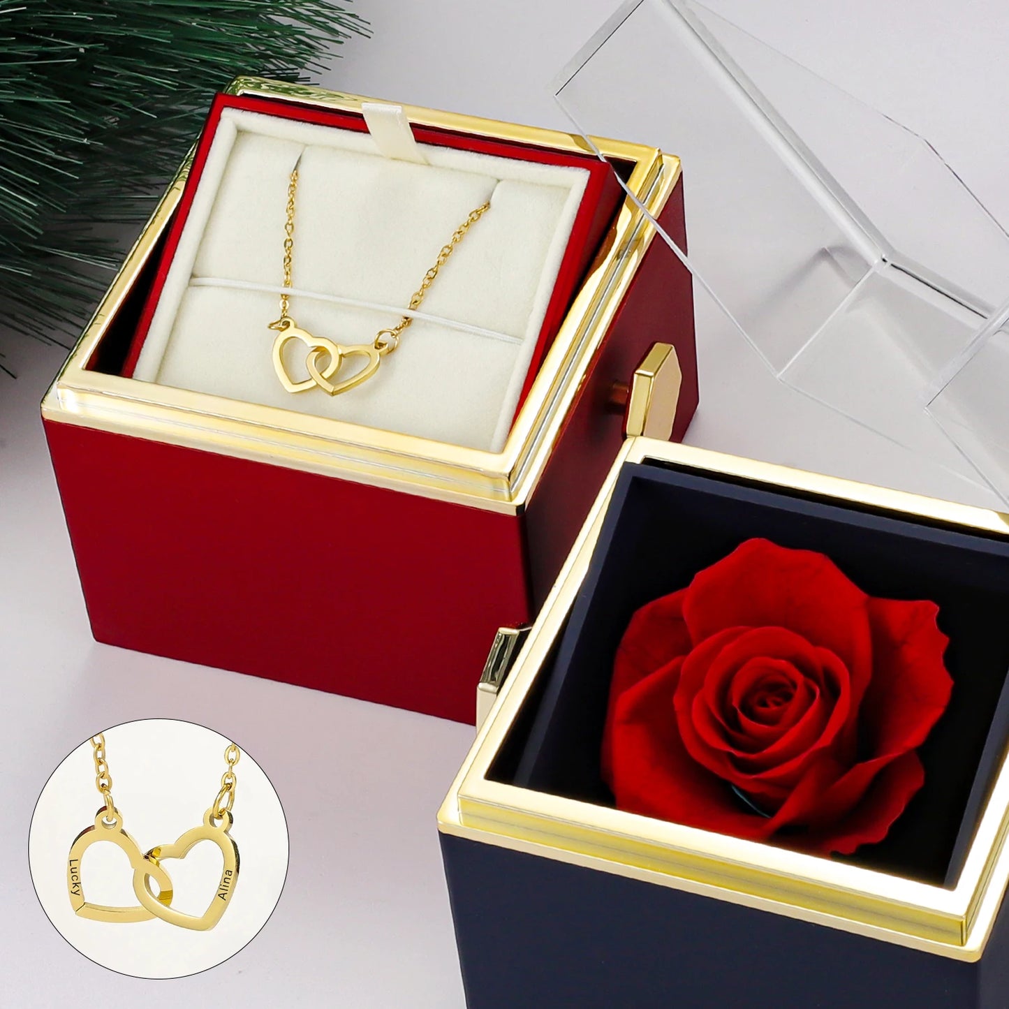 Engraved Intertwined Hearts Necklace