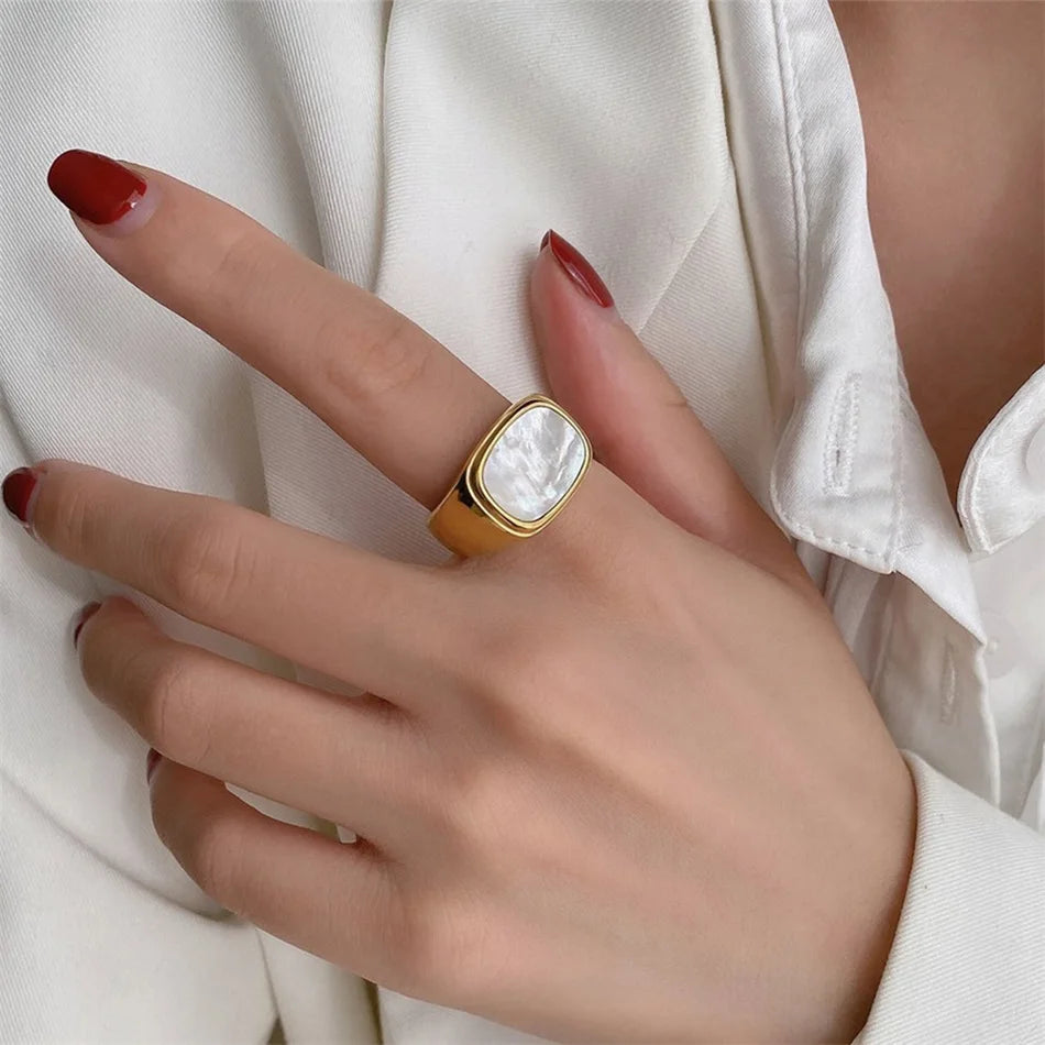 Square Shell Rings