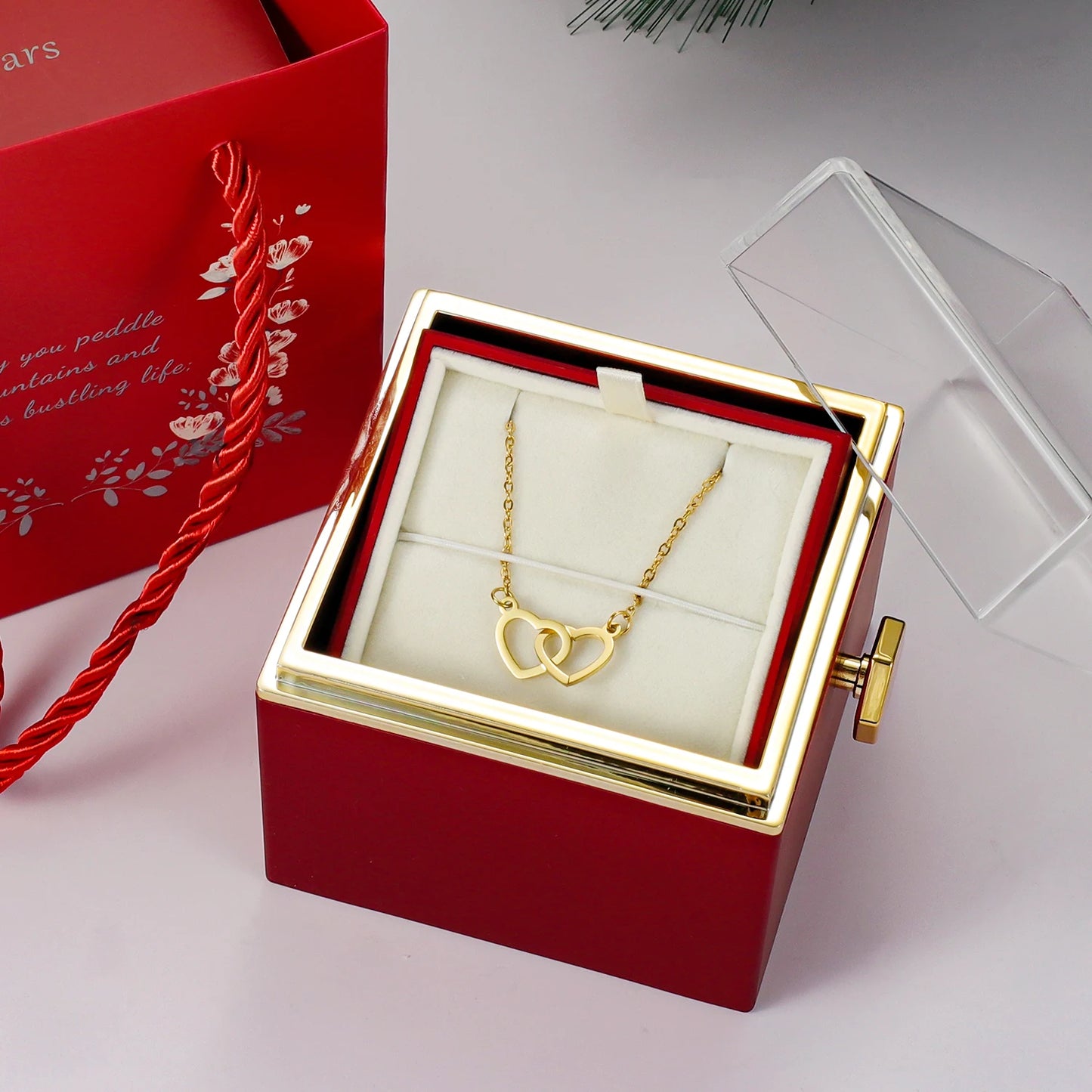 Engraved Intertwined Hearts Necklace