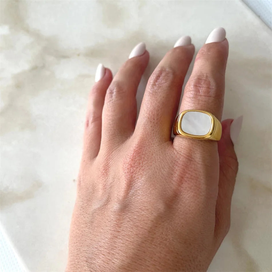 Square Shell Rings