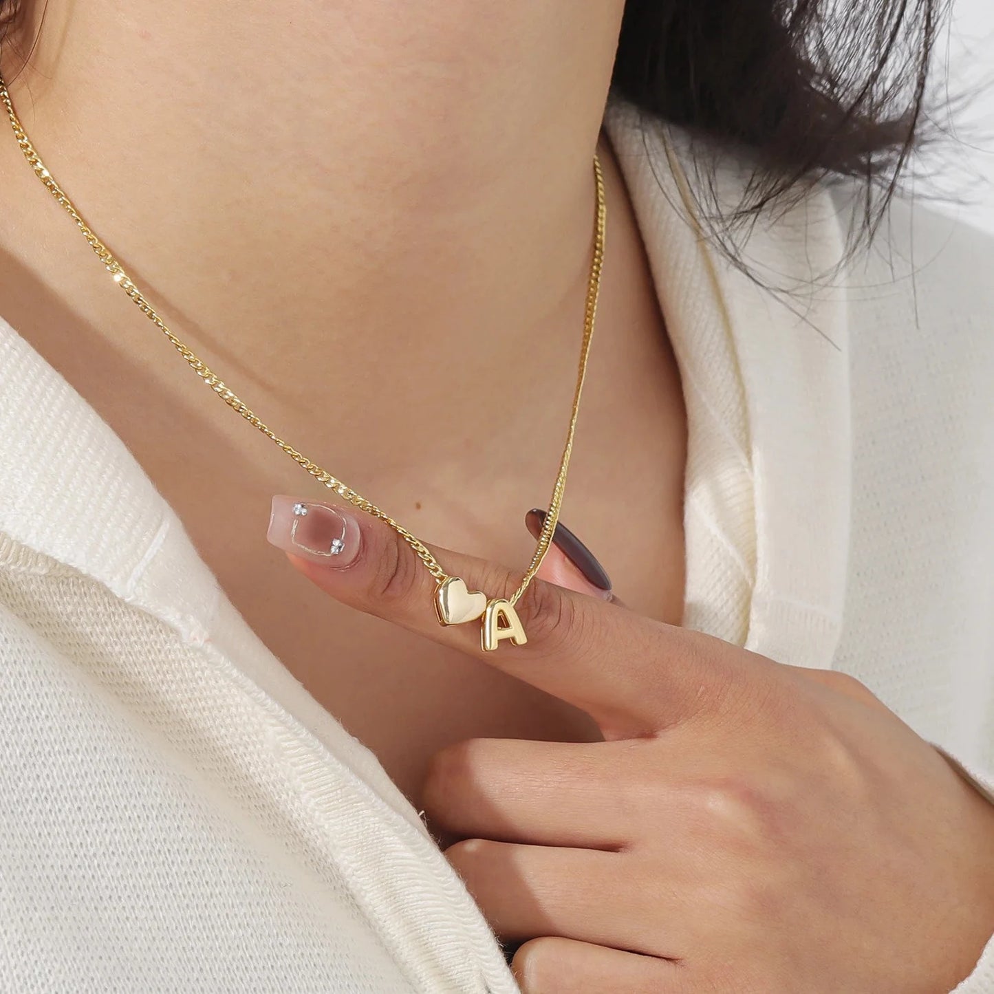 Handmade Bubble Letter Necklace