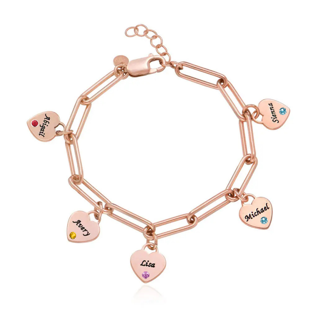 Handmade Birthstone Charm Bracelet