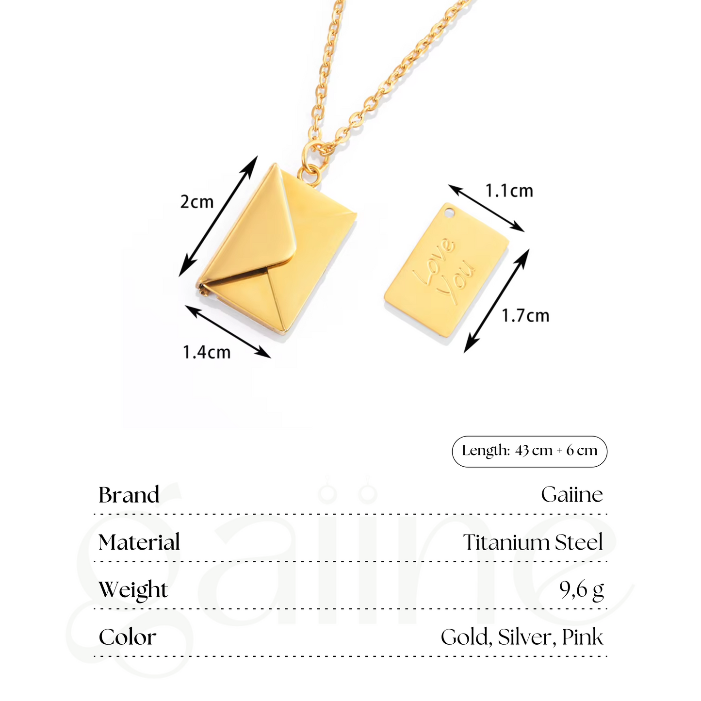 Handmade Envelope Necklace
